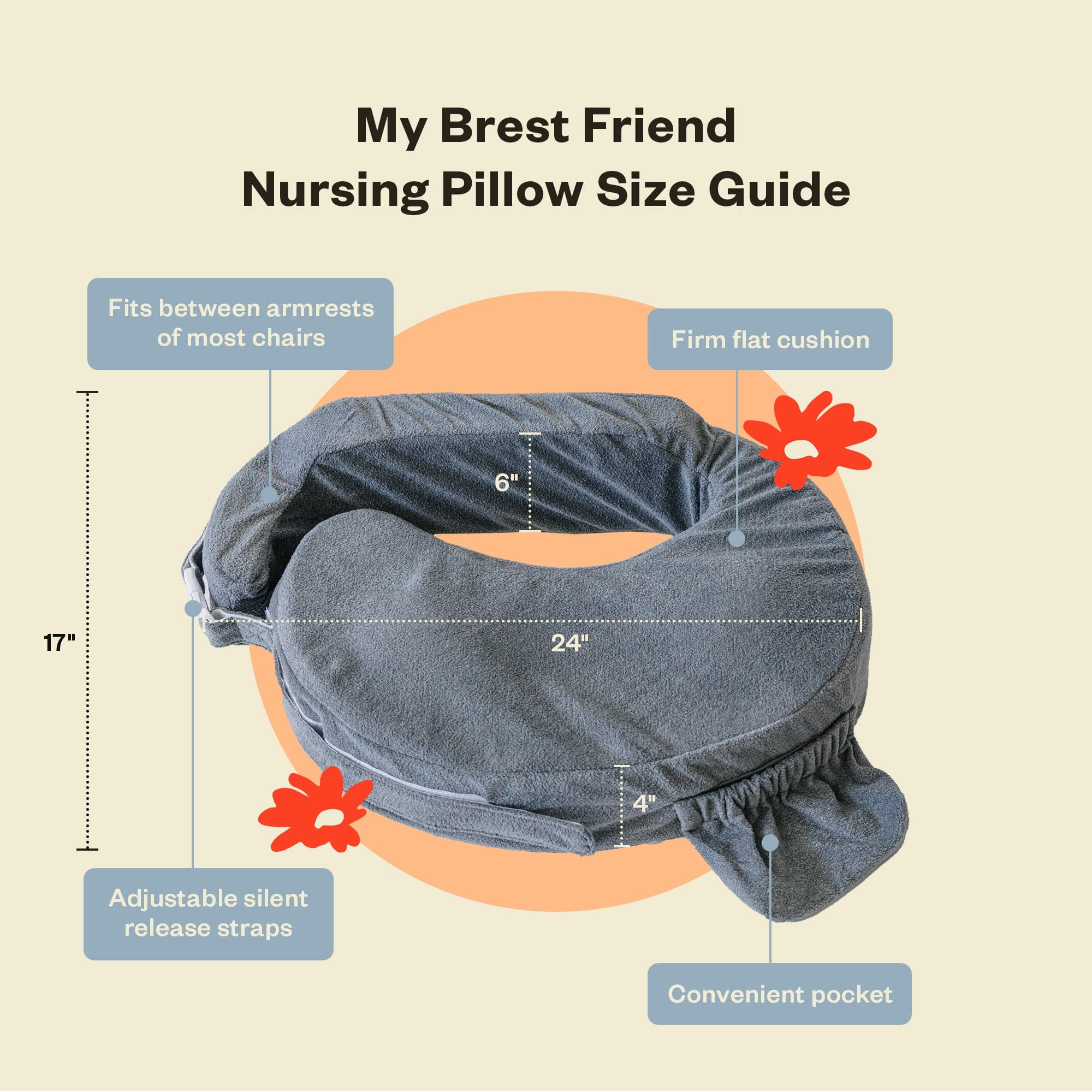 My Brest Friend Deluxe Nursing Pillow Evening Grey